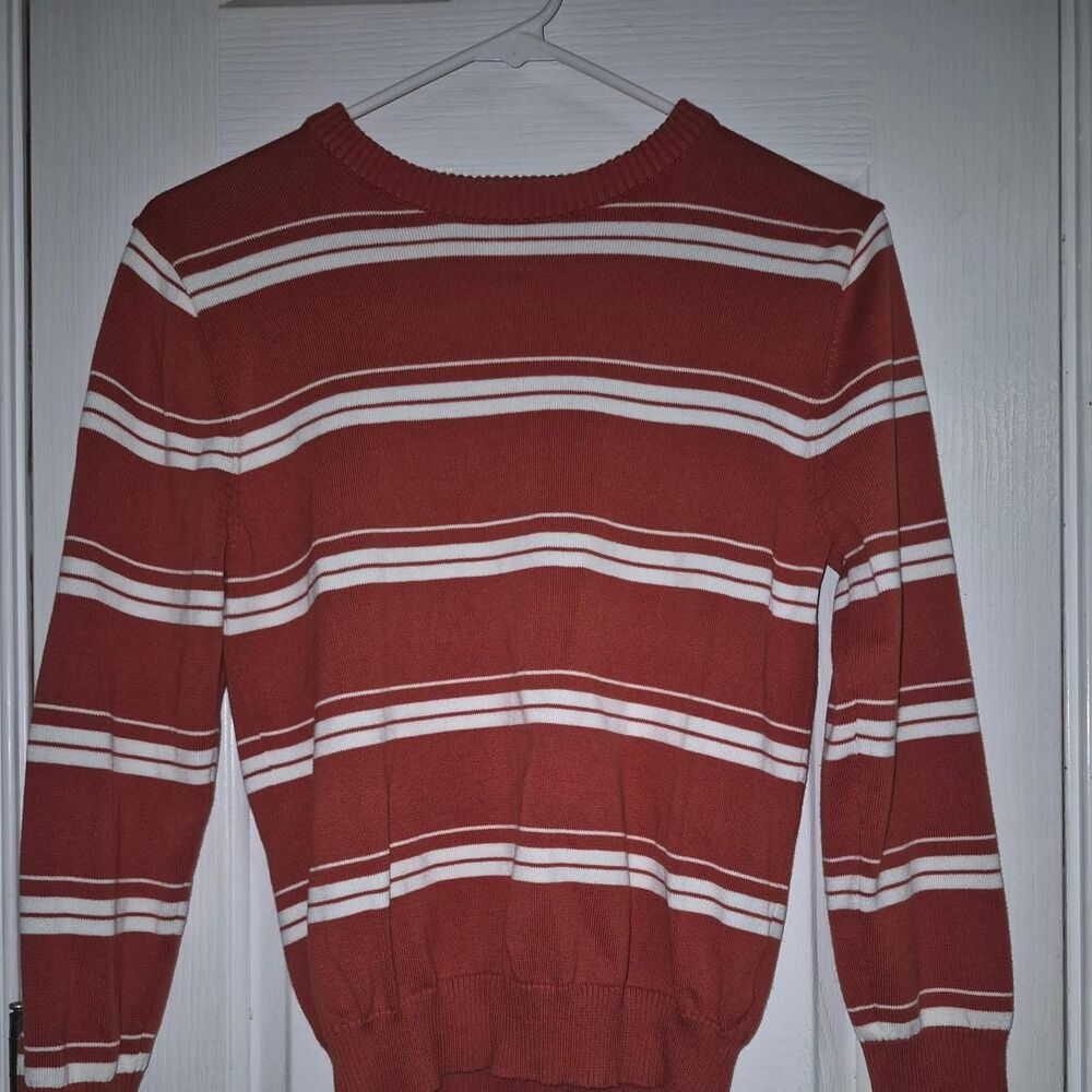 Cat & Jack White and Orange sweater 10-12